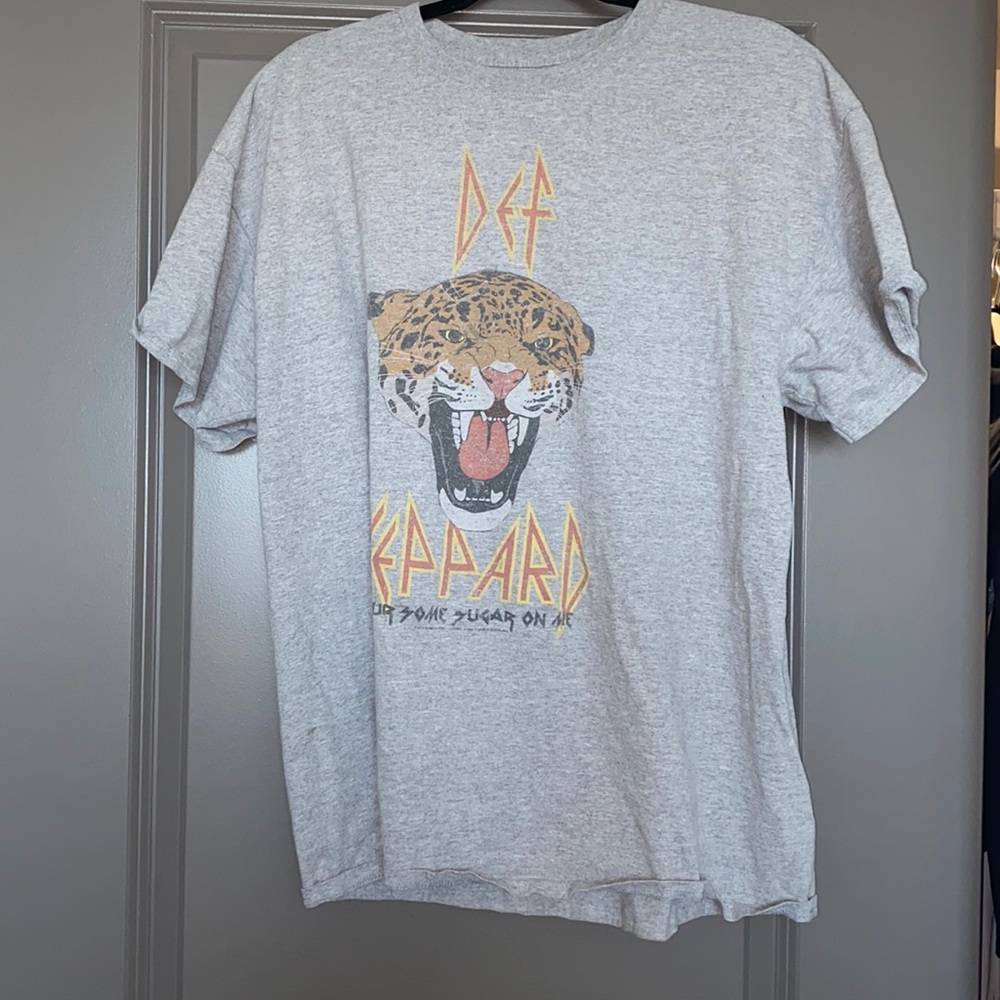 Oversized def leppard band tee